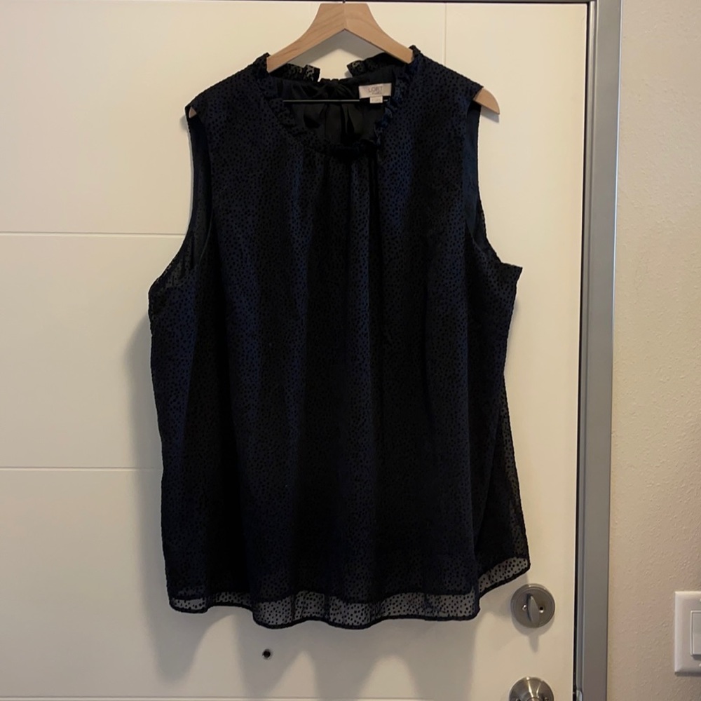 The loft velvet polka dot top 3x